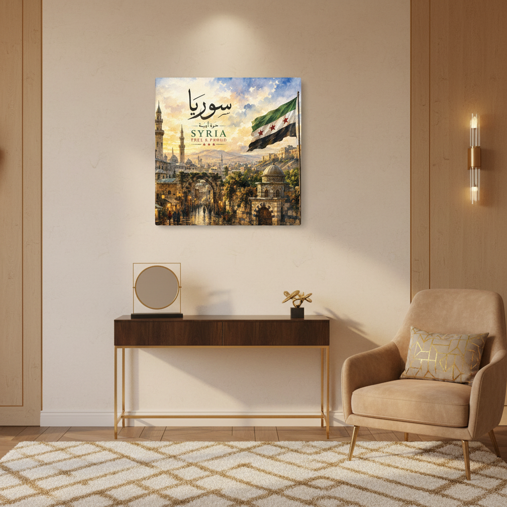 Syria Damascus Thin Canvas Wall Art | Vintage Damascus Cityscape | Syrian Home Decor